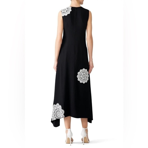 Tory Burch Dress Black Embroidered Lace Applique Resort Collection Sleeveless 0 - Picture 3 of 12